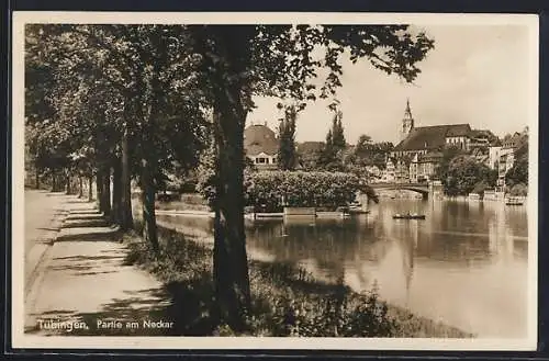 AK Tübingen, Neckarpartie mit Kirche