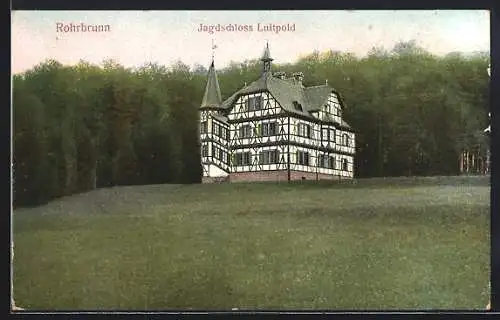 AK Rohrbrunn, Jagdschloss-Luitpold mit Wald