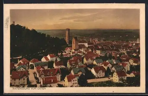 AK Ravensburg / Württ., Teilansicht mit Strassenpartie von Osten