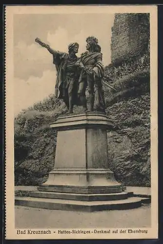 AK Bad Kreuznach, Hutten-Sickingen-Denkmal auf der Ebernburg