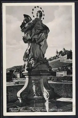 AK Würzburg, Patrona Franconiae auf der Alten Mainbrücke