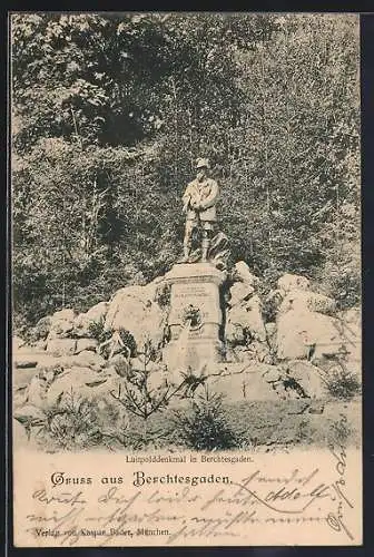 AK Berchtesgaden, Luitpolddenkmal auf Steinklotz