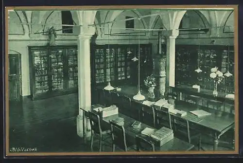 AK Köln /Rhien, Kloster der Ursulinen, Lyzeum und Pensionat, Bibliothek, Innenansicht