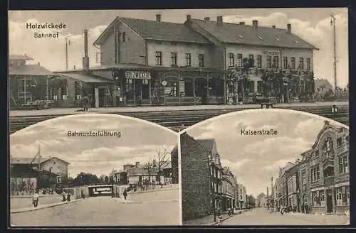 AK Holzwickede, Kaiserstrasse, Bahnhof, Bahnunterführung