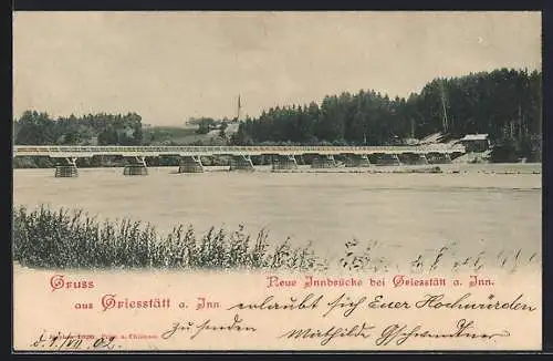 AK Griesstätt a. Inn, Neue Innbrücke bei Griesstätt a. Inn