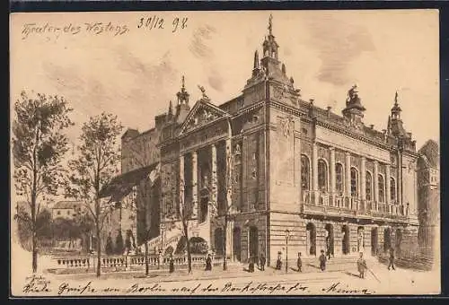 Künstler-AK Berlin, Theater des Westens, Kantstrasse