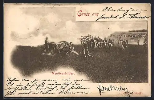 AK Manöverbilder von der Artillerie