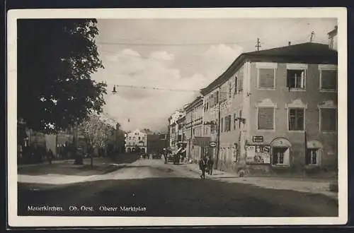 AK Mauerkirchen, Oberer Marktplatz mit Gasthof