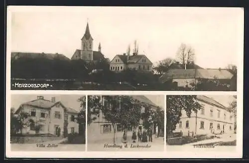 AK Herzogsdorf, Handlung d. Luckeneder, Villa Zeller, Volksschule