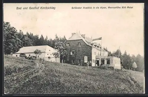 AK Kirchschlag b. Linz, Gleichnamiger Gasthof in den Alpen