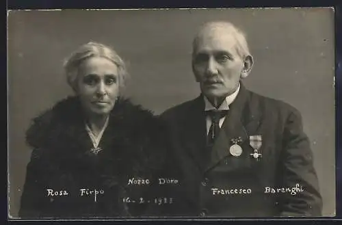 AK Francesco Barenghi und Rosa Firdo mit Orden