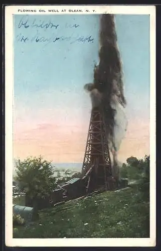 AK Olean, NY, Flowing Oil Well