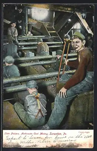 AK Scranton, PA, Slate Pickers, Anthracite Coal Mining