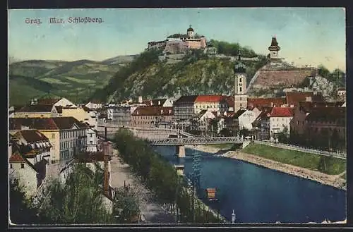 AK Graz /Mur, Blick zum Schlossberg