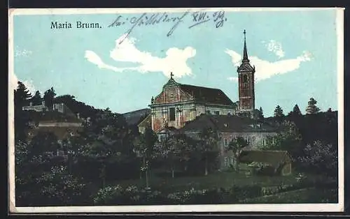 AK Maria Brunn, Blick auf die Kirche