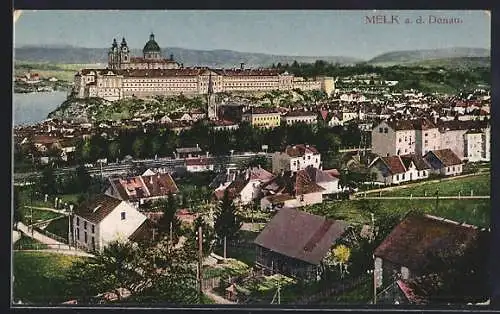 AK Melk a. d. Donau, Teilansicht der Ortschaft