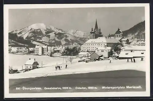 AK Mariazell, Wintersportplatz mit Urlaubern