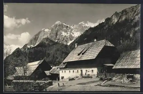 AK Johnsbach, Gscheideggerhof mit den Bergen