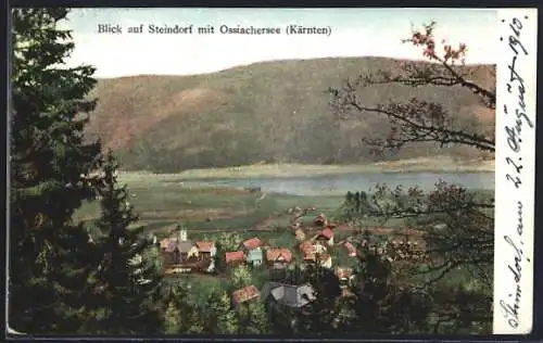 AK Steindorf, Ortsansicht mit Ossiachersee