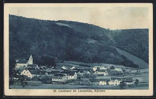 AK St. Leonhard im Lavanttale, Teilansicht mit Kirche