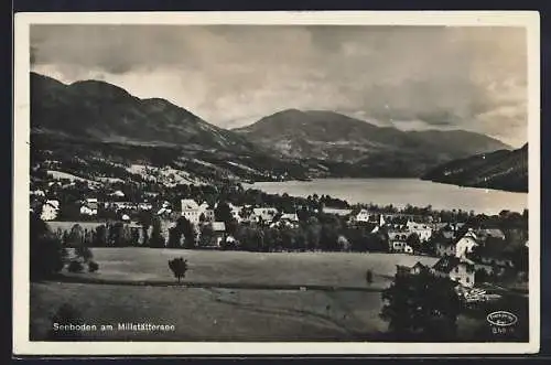 AK Seeboden am Millstättersee, Teilansicht mit Bergen