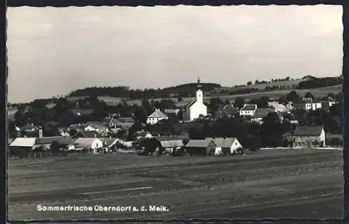 AK Oberndorf a. d. Melk, Ortsansicht mit Feldern