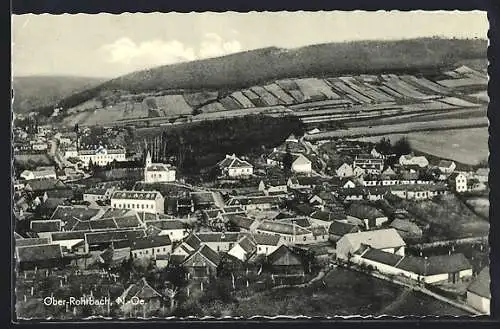 AK Rohrbach an der Gölsen, Ober-Rohrbach aus der Vogelschau