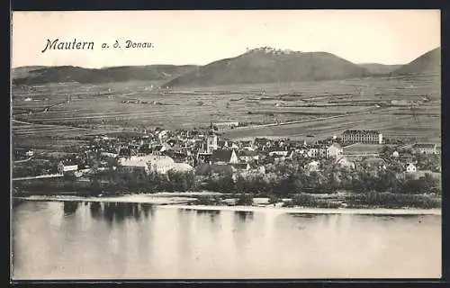 AK Mautern a. d. Donau, Teilansicht mit Kirche