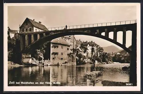 AK Waidhofen an der Ybbs, Zell mit Brücke über die Ybbs