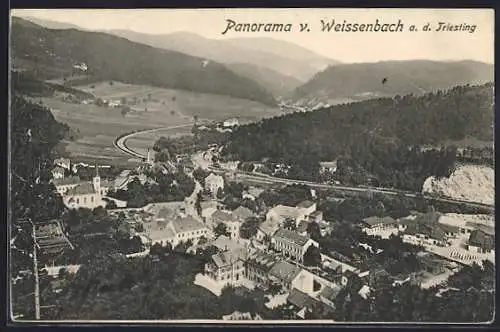 AK Weissenbach a. d. Triesting, Ortsansicht aus der Vogelschau