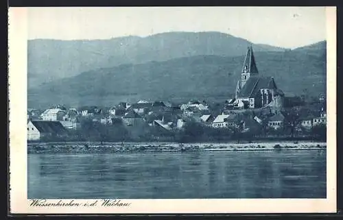 AK Weissenkirchen i. d. Wachau, Uferpartie mit Kirche