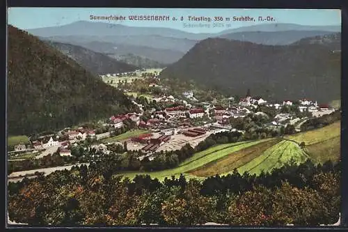 AK Weissenbach a. d. Triesting, Teilansicht mit Bergen