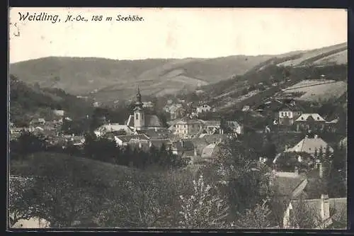 AK Weidling /N.-Oe., Teilansicht mit Kirche