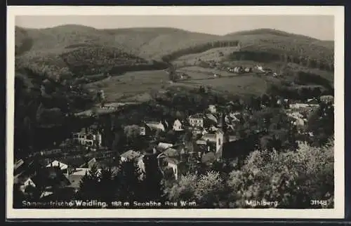 AK Weidling, Ortsansicht vom Mühlberg aus