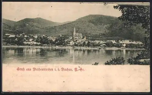 AK Weissenkirchen i. d. Wachau, Uferpartie mit Kirche