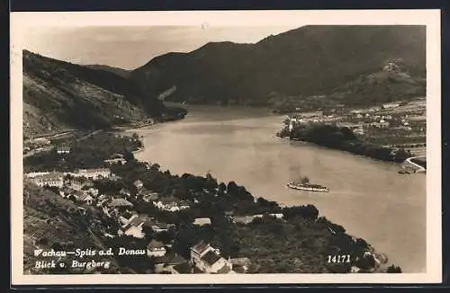 AK Spitz ad. d. Donau, Blick vom Burgberg auf den Ort