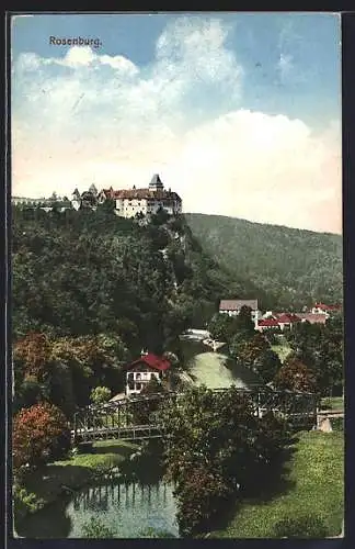 AK Rosenburg, Teilansicht mit Burgberg und Kamp