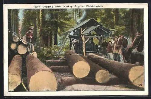 AK Logging with Donkey Engine, Washington