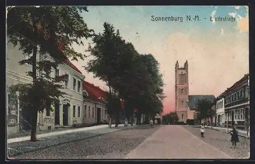 AK Sonnenburg /N.-M., Breitestrasse mit Blick zur Kirche