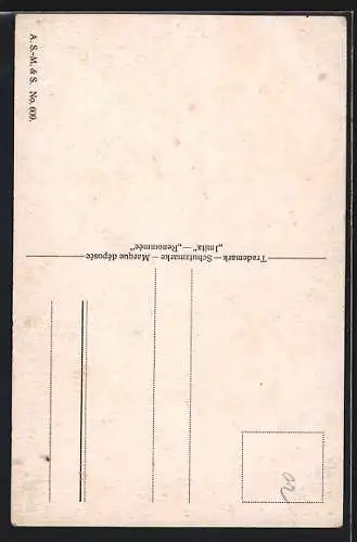 Ölgemälde-Imitations-AK Imita / A.S.-M. Leipzig Nr. 609: Betende Frau am Flurkreuz