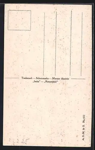 Künstler-AK Imita / A.S.-M. Leipzig Nr. 602: W. Merker: Wegkreuz am Wanderweg in den Bergen, Ölgemälde-Imitations-AK