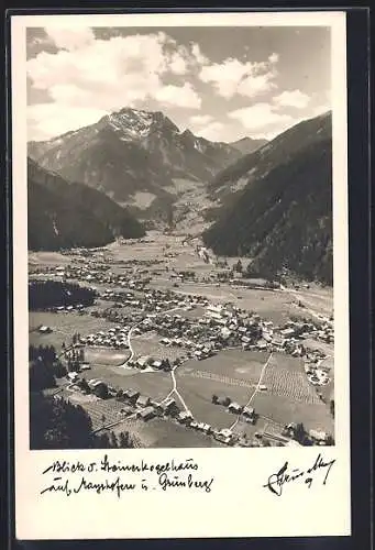 Foto-AK Hans Hruschka Nr. 9: Mayrhofen, Blick vom Steinkogelhaus auf den Ort mit Grünberg