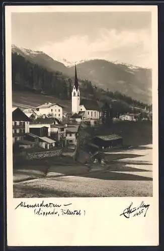 AK Hippach /Zillertal, Blick auf den Ort mit Abendschatten