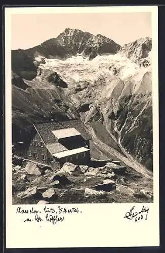 AK Kasseler Hütte, Berghütte mit Gebirge