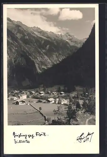 Foto-AK Hans Hruschka Nr. 516: Gienzling, Teilansicht, Zillertal