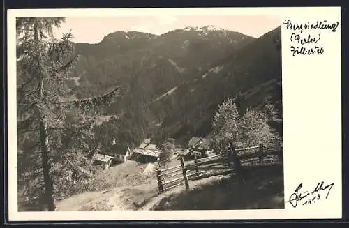 Foto-AK Hans Hruschka Nr. 1493: Perler /Zillertal, Bergsiedlung