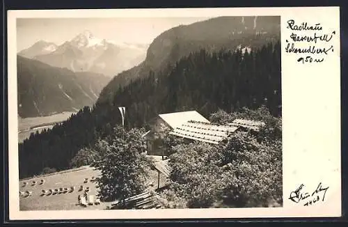 Foto-AK Hans Hruschka Nr. 1463: Schwandberg, Gasthaus Wasserfall