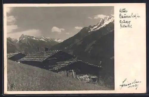 Foto-AK Hans Hruschka Nr. 1042: Astegg /Zillertal, Alter Bauernhof