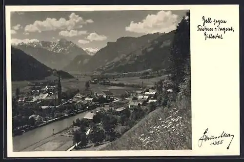 Foto-AK Hans Hruschka Nr. 1355: Zell, Ortsansicht gegen Tristner