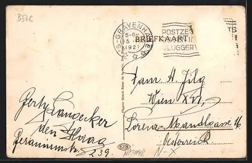 AK s'Gravenhage, Palaisstraat, Standbeeld Willem I.